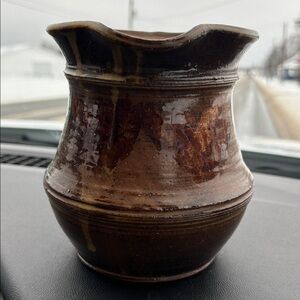 Handcrafted Brown Ceramic Pitcher ( Barbara Chapman)
